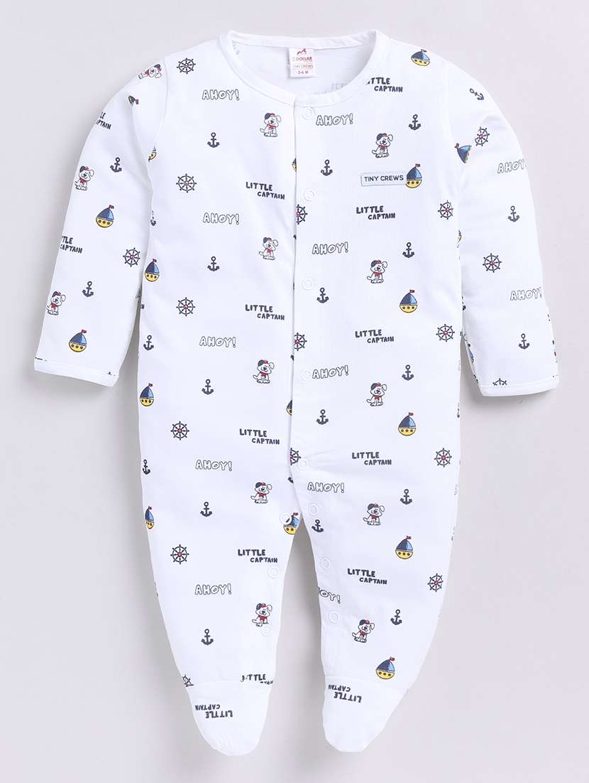 kids printed long sleeve romper