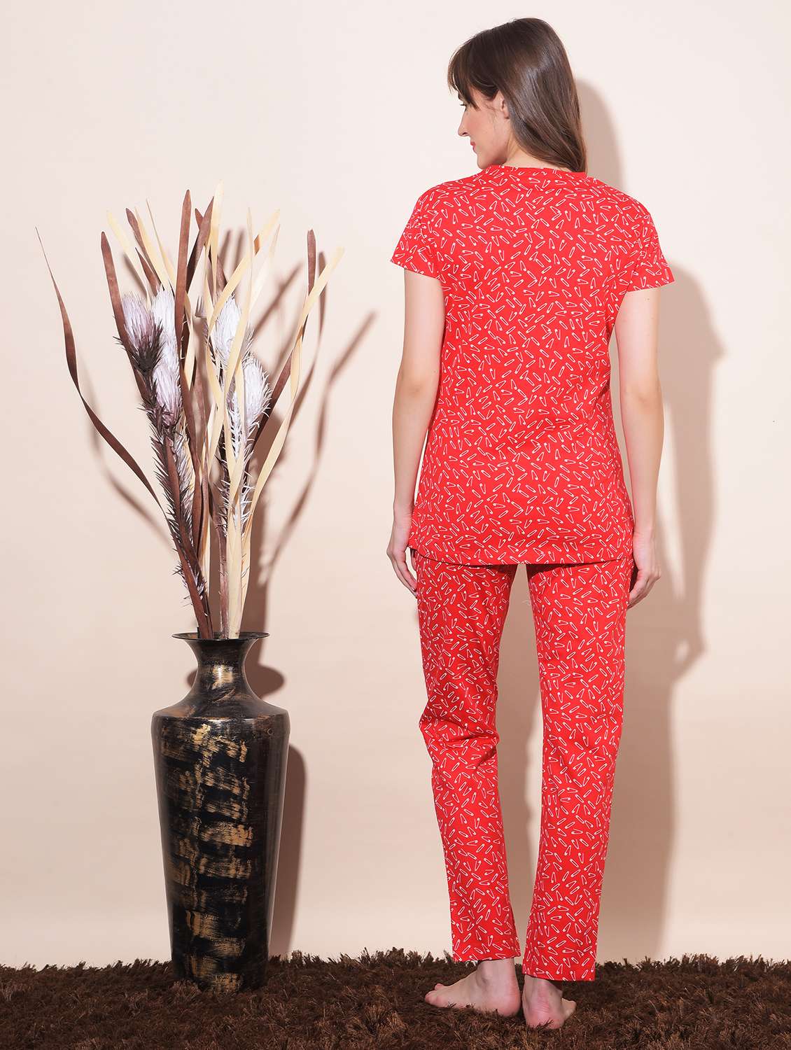 women printed nightwear pyjama set  - 21624285 -  Standard Image - 2