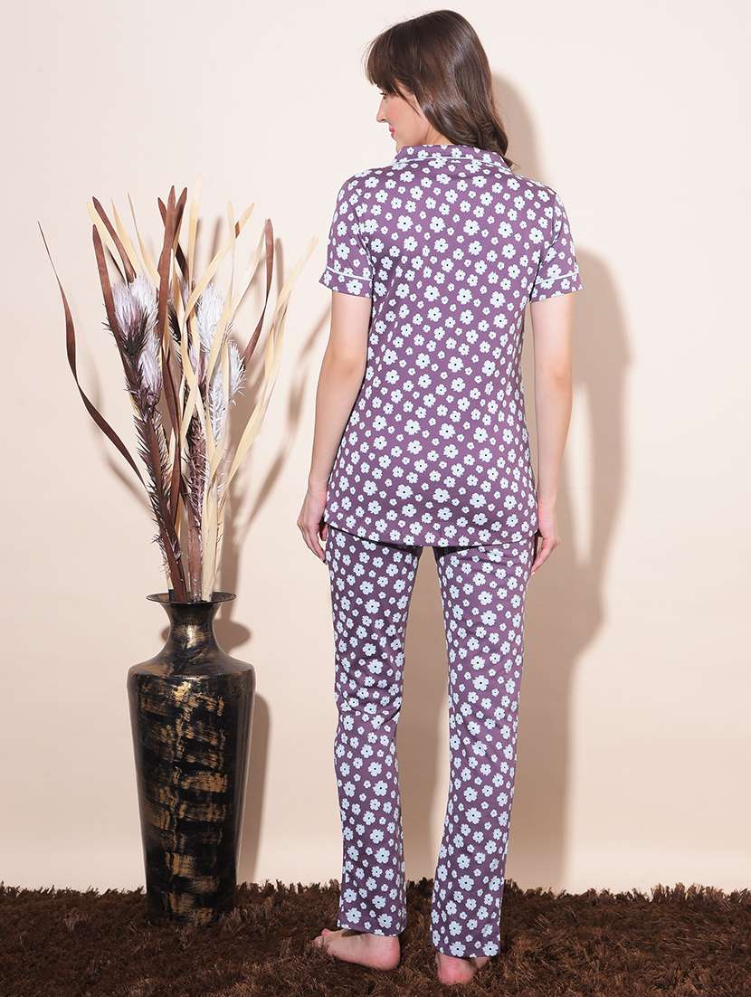 women printed pyjama nightwear set - 21624292 -  Standard Image - 2