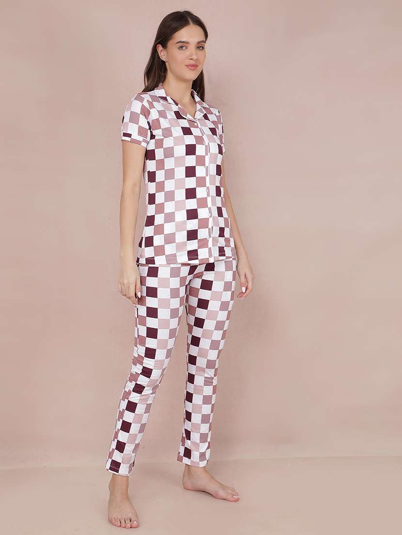 women printed pyjama nightwear set - 21624295 -  Standard Image - 2