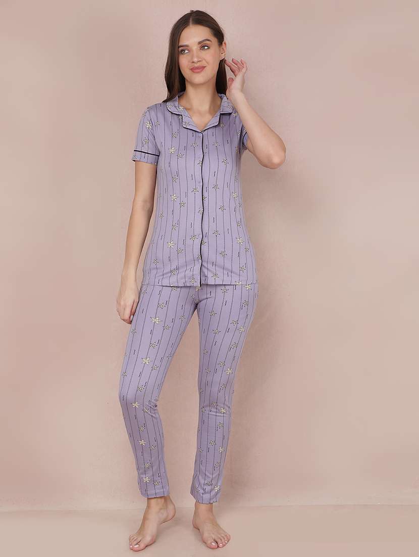 women printed pyjama nightwear set