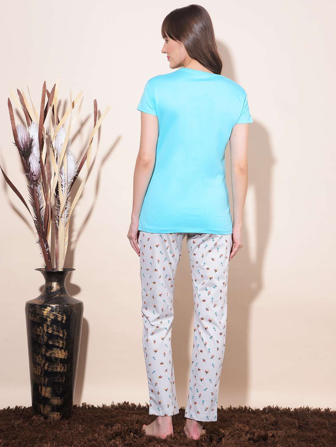 women printed pyjama nightwear set - 21624304 -  Standard Image - 2