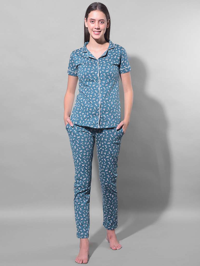 women printed pyjama nightwear set