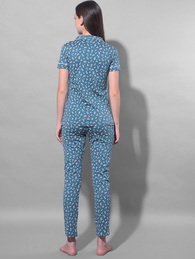 women printed pyjama nightwear set - 21624305 - Standard Image - 2