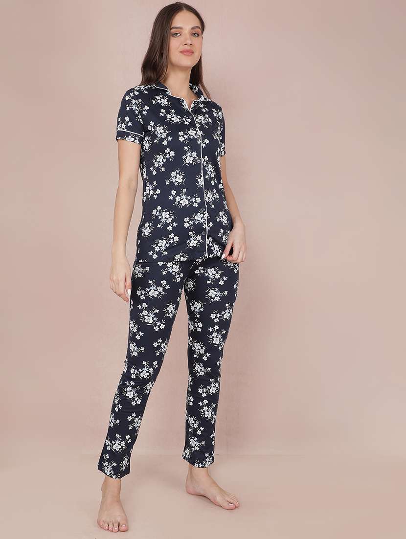 women printed pyjama nightwear set - 21624307 -  Standard Image - 2