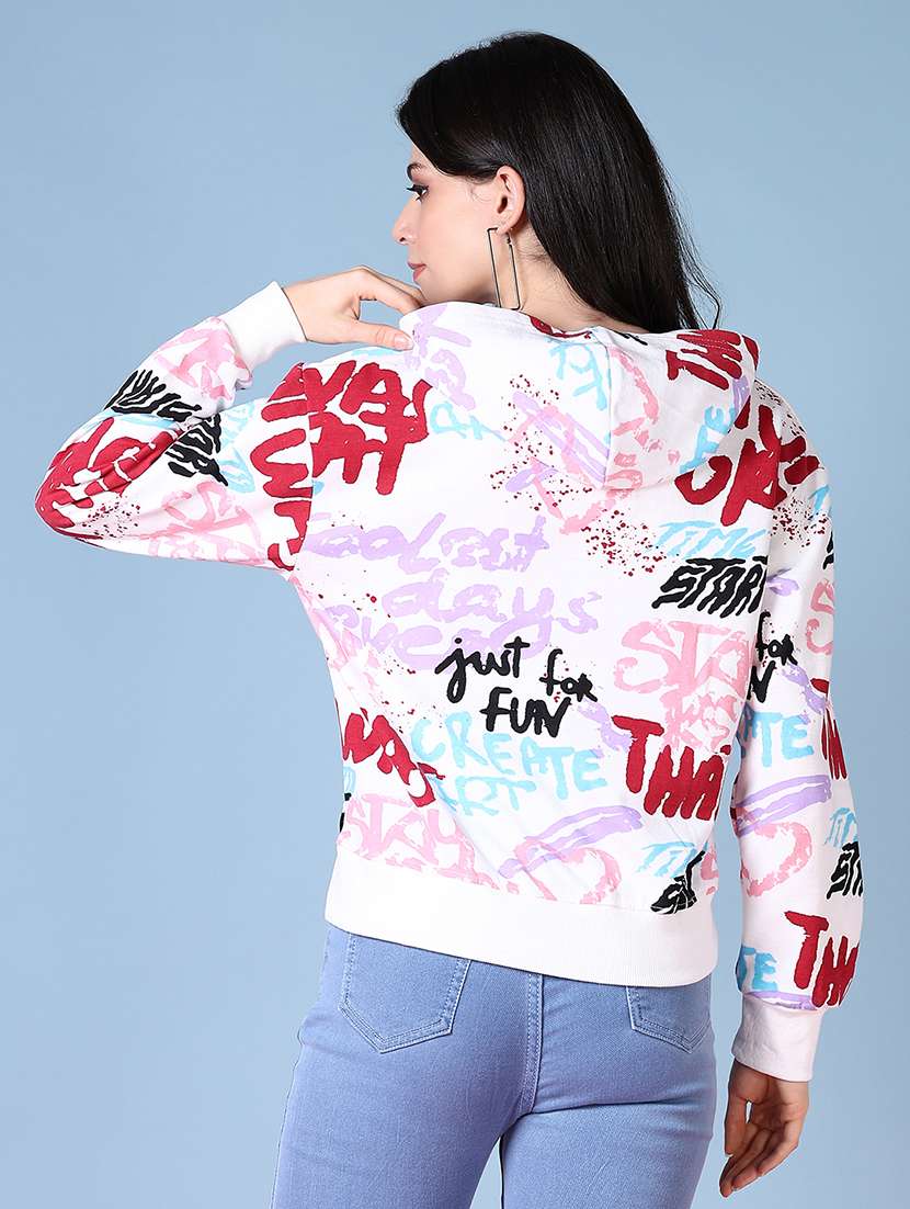 women all over print hooded sweatshirt - 21624425 -  Standard Image - 2