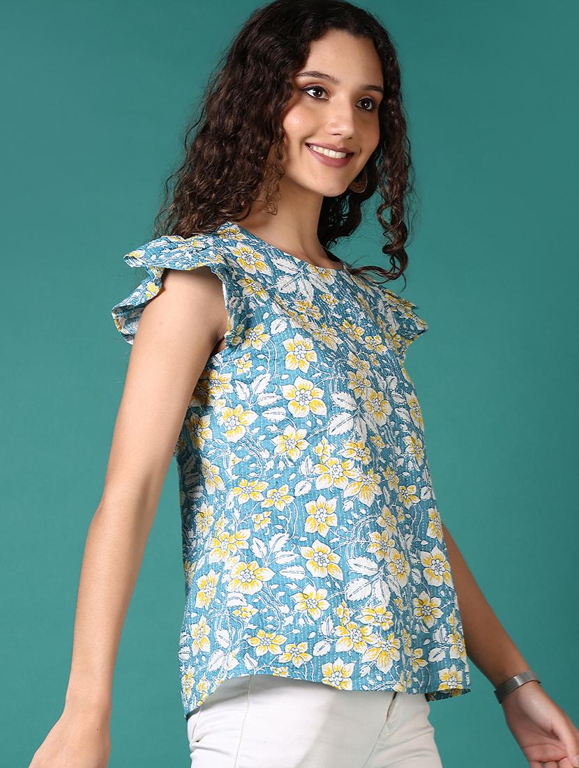 women floral printed round neck regular top - 21624445 - Standard Image - 2
