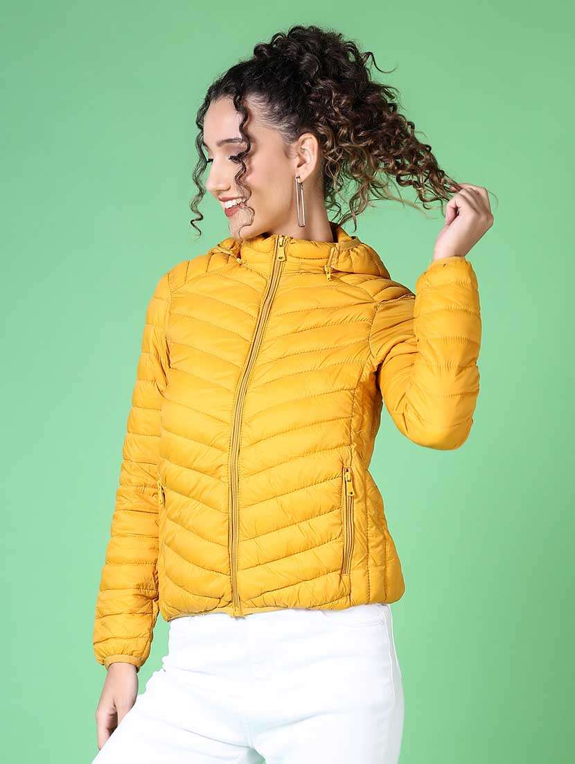women solid long sleeve quilted jacket - 21624555 -  Standard Image - 2