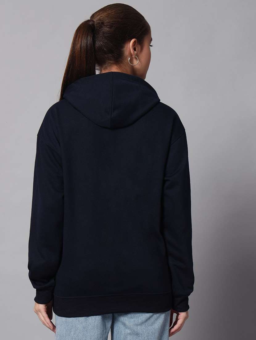 women typographic hood neck oversized long sleeve sweatshirt - 21624860 -  Standard Image - 2