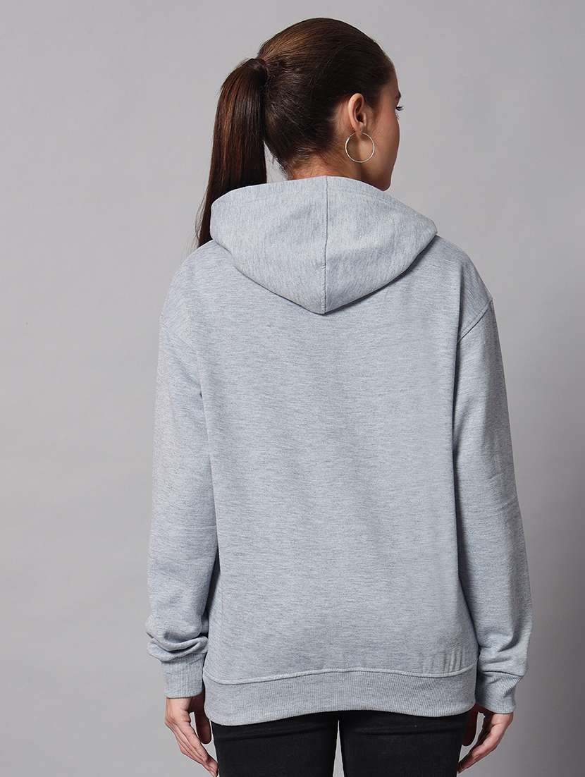 women typographic hood neck oversized long sleeve sweatshirt - 21624865 -  Standard Image - 2