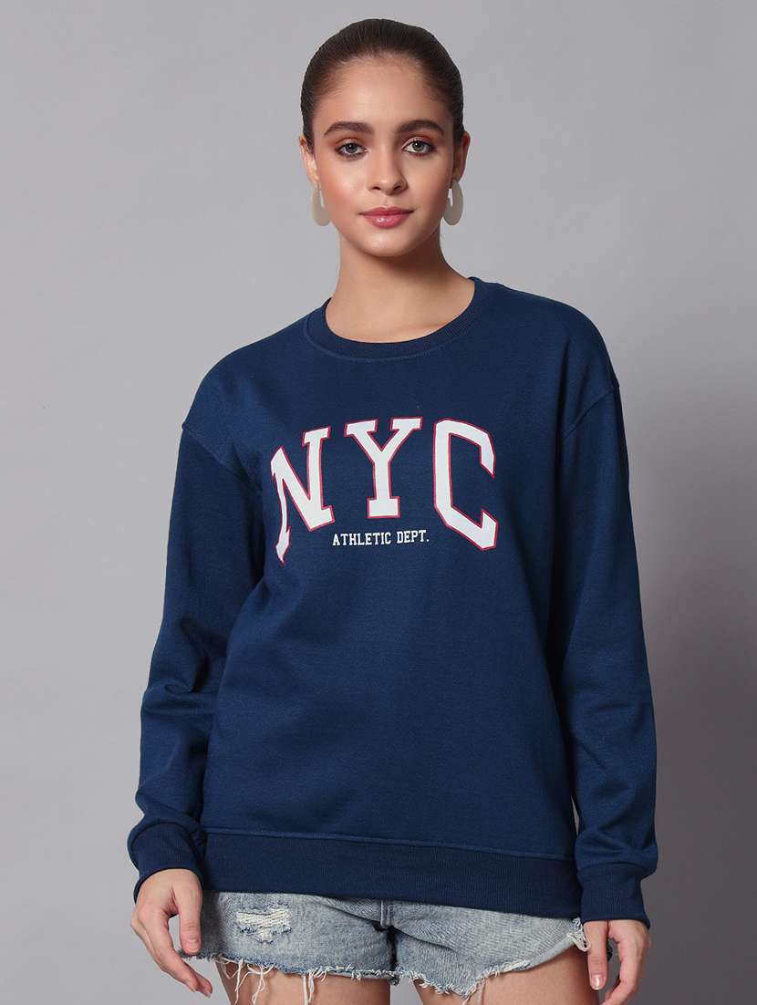 women typographic oversized long sleeve sweatshirt