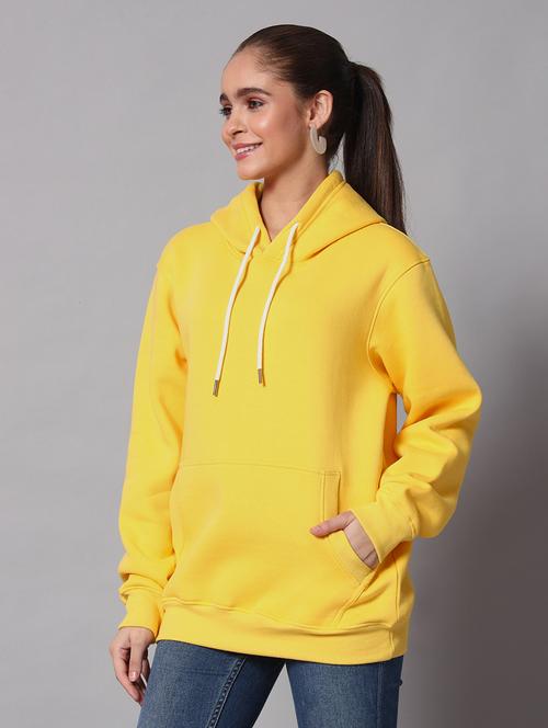 women plain hood neck oversized long sleeve sweatshirt - 21624896 - Standard Image - 0