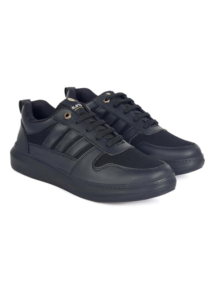 men solid lace up sneaker - 21624924 - Standard Image - 2