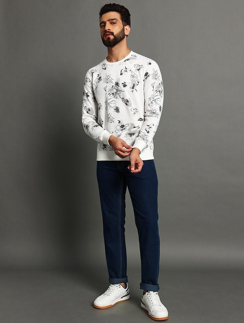 men slim fit printed long sleeve sweatshirt - 21624929 - Standard Image - 2