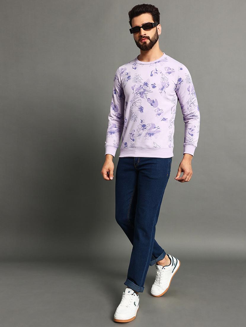 men slim fit printed long sleeve sweatshirt - 21624930 - Standard Image - 2