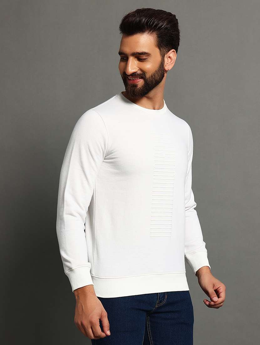 men slim fit plain long sleeve sweatshirt