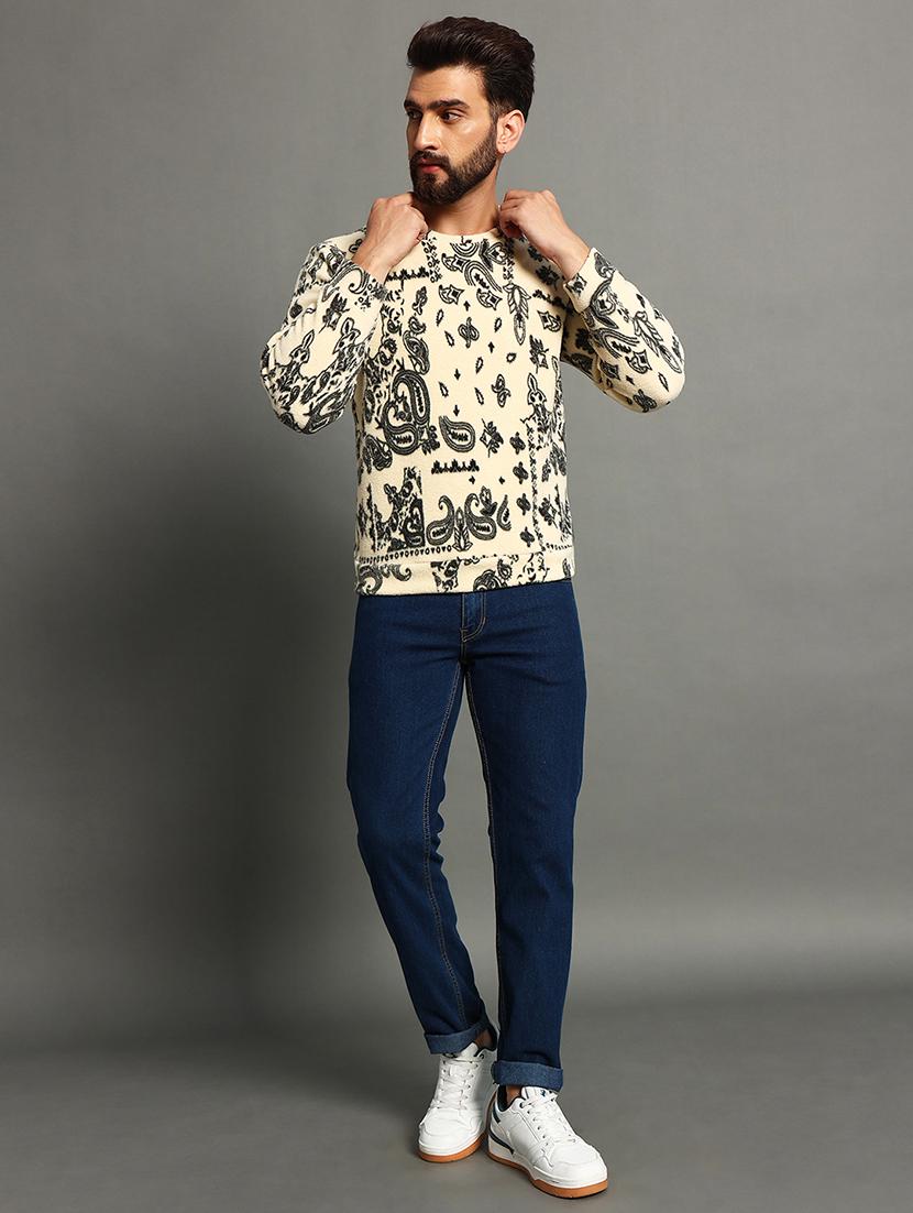 men slim fit printed long sleeve sweatshirt - 21624934 - Standard Image - 2