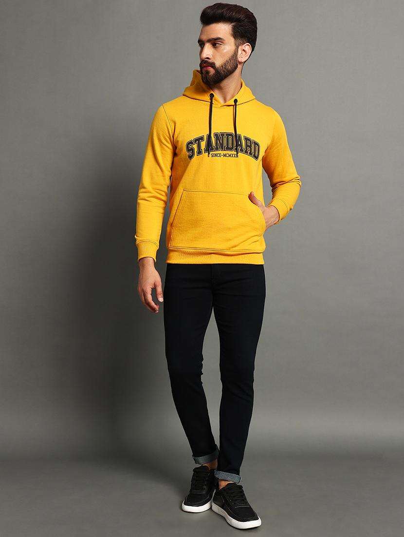 men slim fit printed long sleeve hood neck sweatshirt - 21624939 - Standard Image - 2