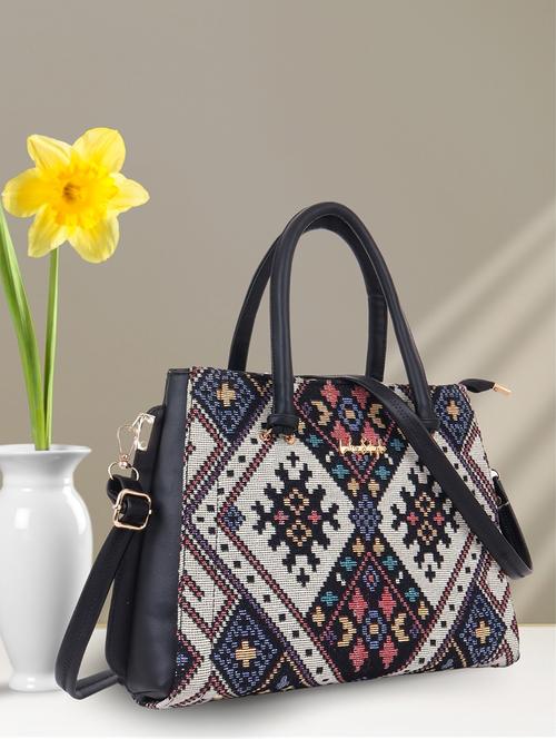 women textured jute handbag - 21624972 - Standard Image - 0