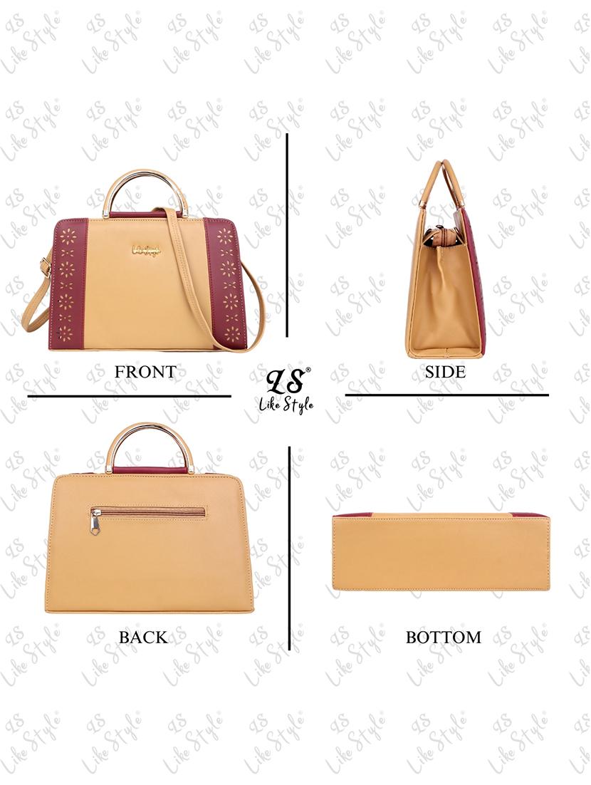 women color block cut work handbag - 21624973 - Standard Image - 2