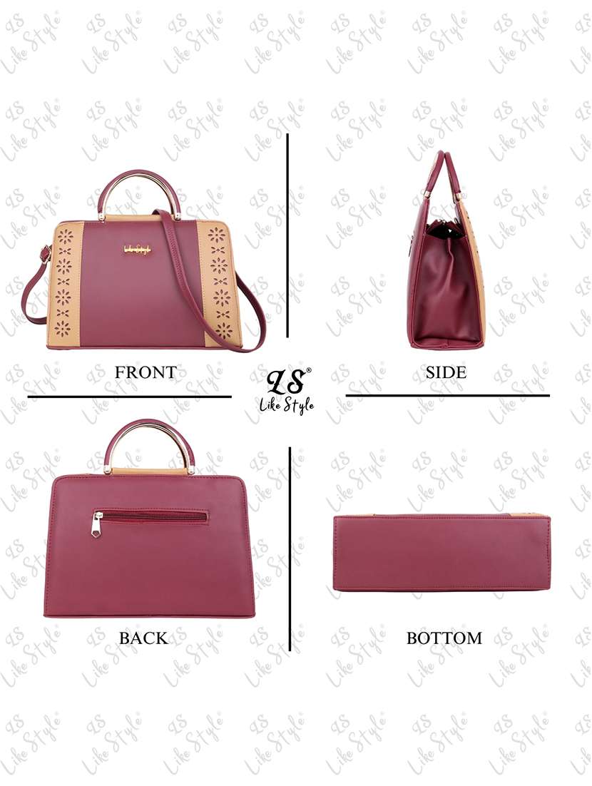 women color block cut work handbag - 21624974 -  Standard Image - 2