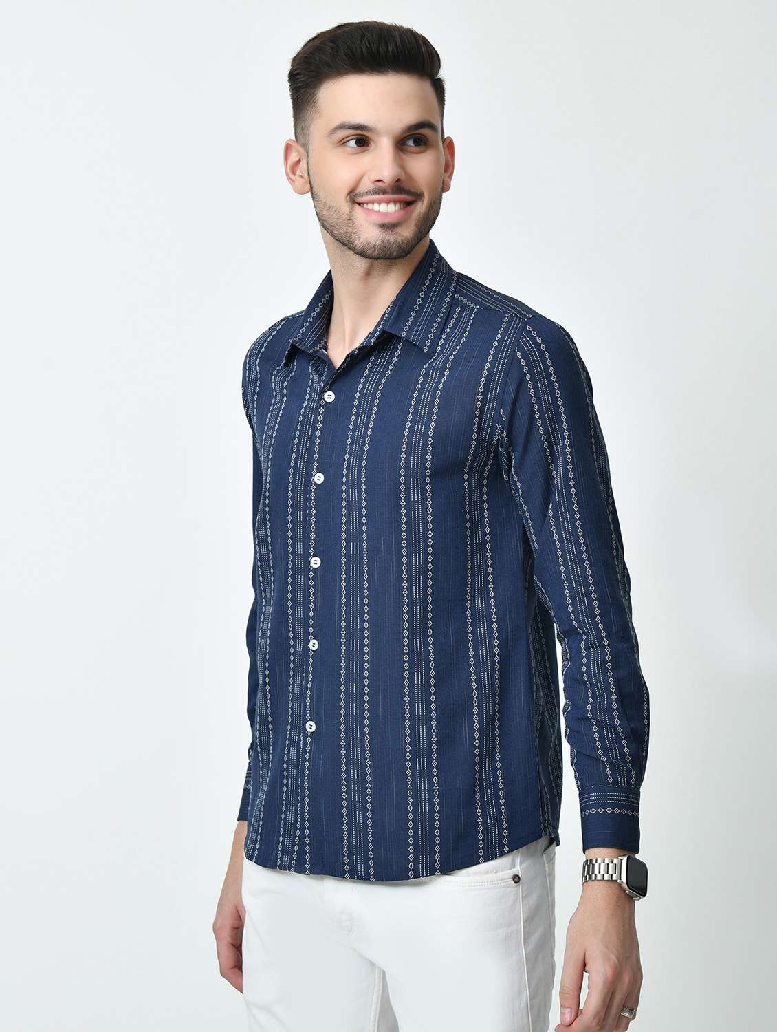 men regular fit striped casual shirt - 21626671 -  Standard Image - 2