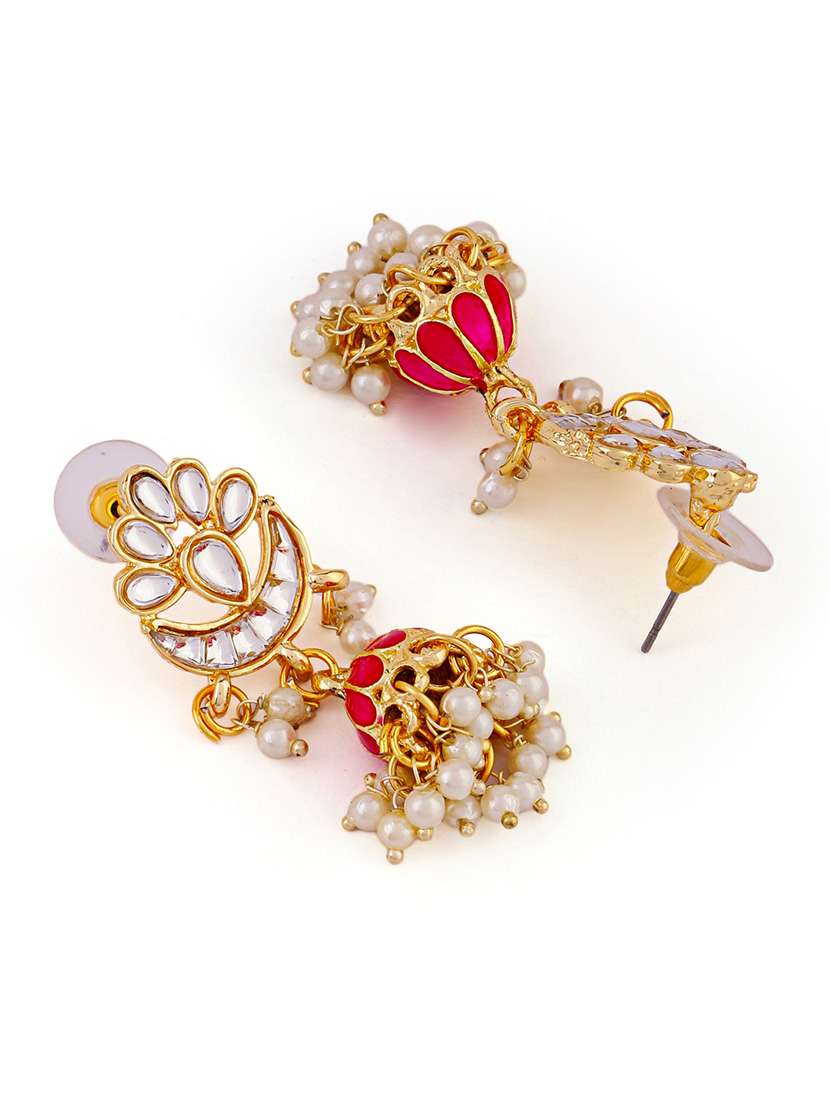women gold jhumka earrings - 21627095 -  Standard Image - 2
