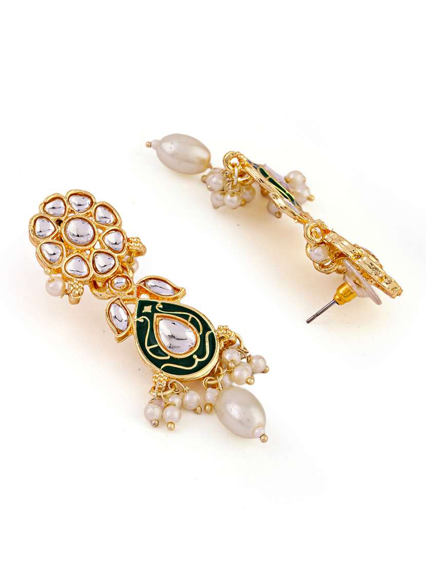 women gold plated drop earrings - 21627098 -  Standard Image - 2