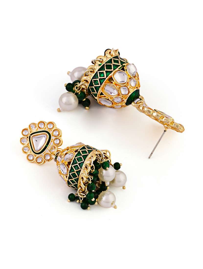 women gold plated jhumka earrings - 21627105 -  Standard Image - 2