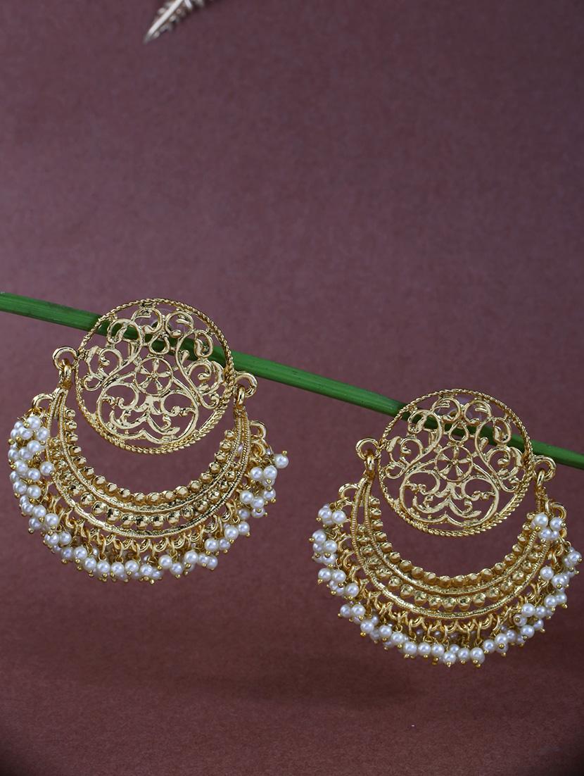 women gold plated chandbali earrings - 21627112 -  Zoom Image - 0