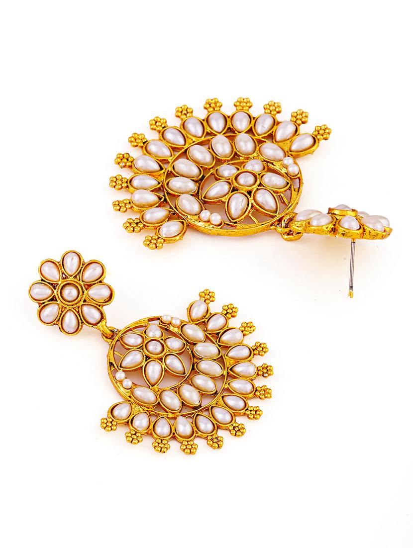 women gold plated chandbali earrings - 21627114 - Standard Image - 2