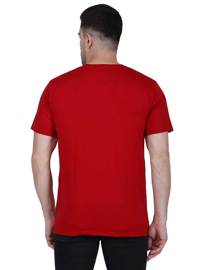 men red typographic round neck regular fit t-shirt - 21627199 -  Standard Image - 2