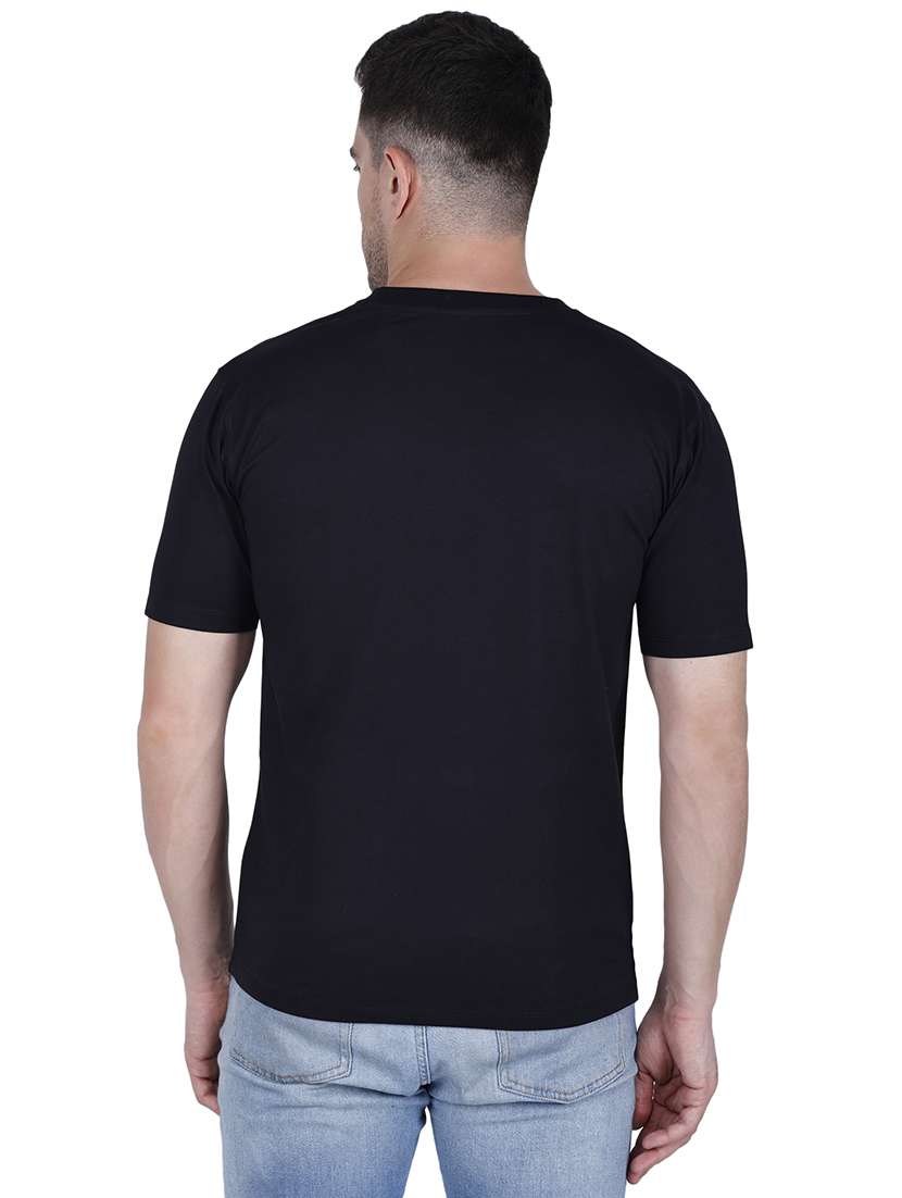 men black typographic round neck regular fit t-shirt - 21627216 -  Standard Image - 2