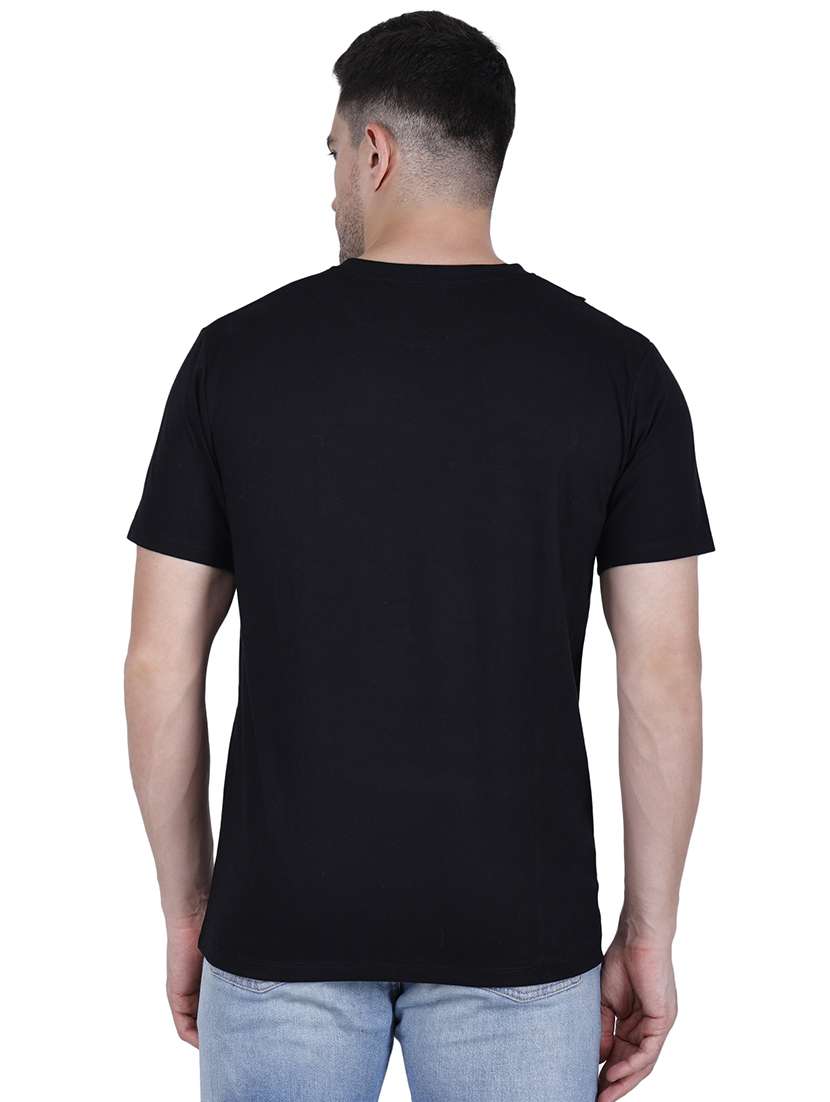 men black printed round neck regular fit t-shirt - 21627217 -  Standard Image - 2