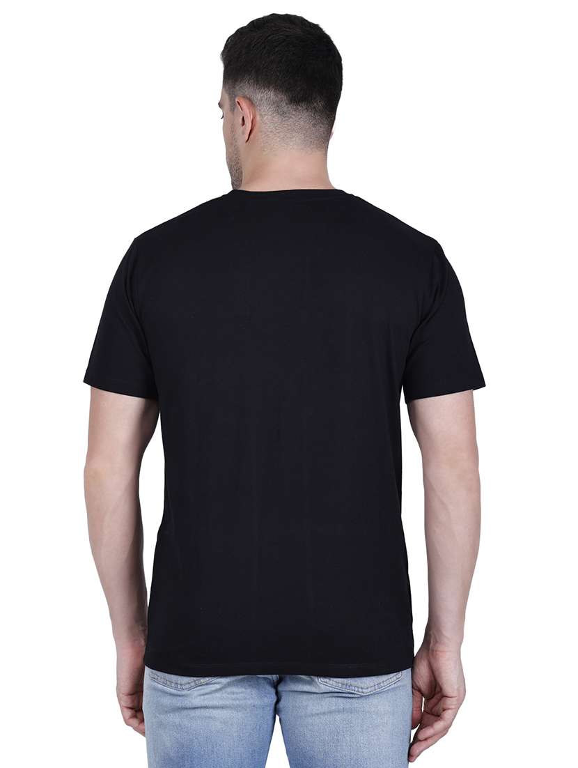 men black printed round neck regular fit t-shirt - 21627220 -  Standard Image - 2