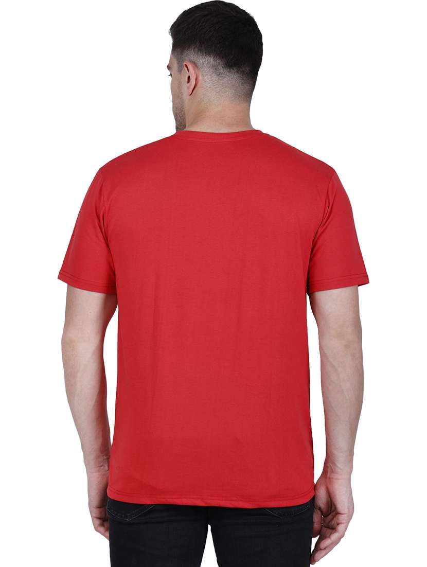 men red typographic round neck regular fit t-shirt - 21627223 -  Standard Image - 2