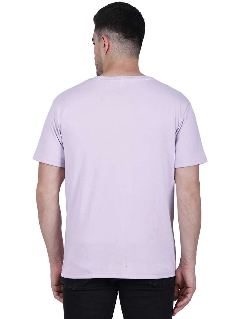 men lavender solid round neck regular fit t-shirt - 21627228 -  Standard Image - 2
