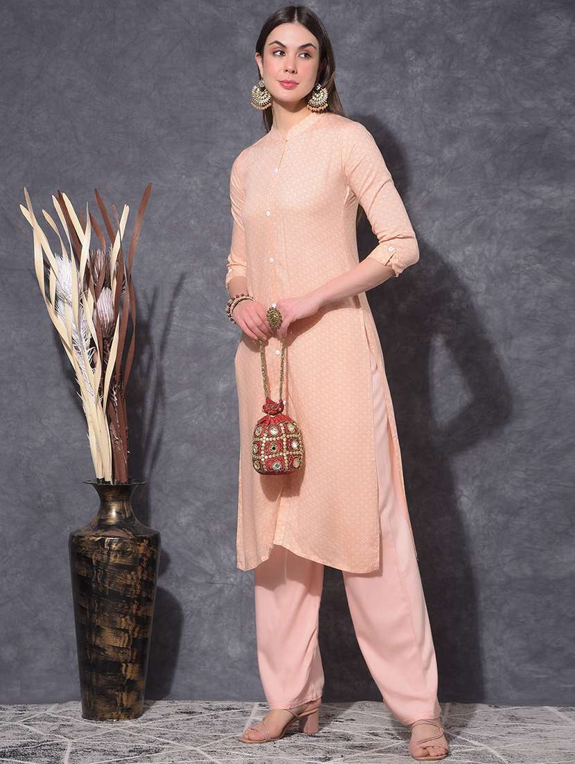 women printed three quarter sleeve front & side both kurta - 21627320 -  Standard Image - 2