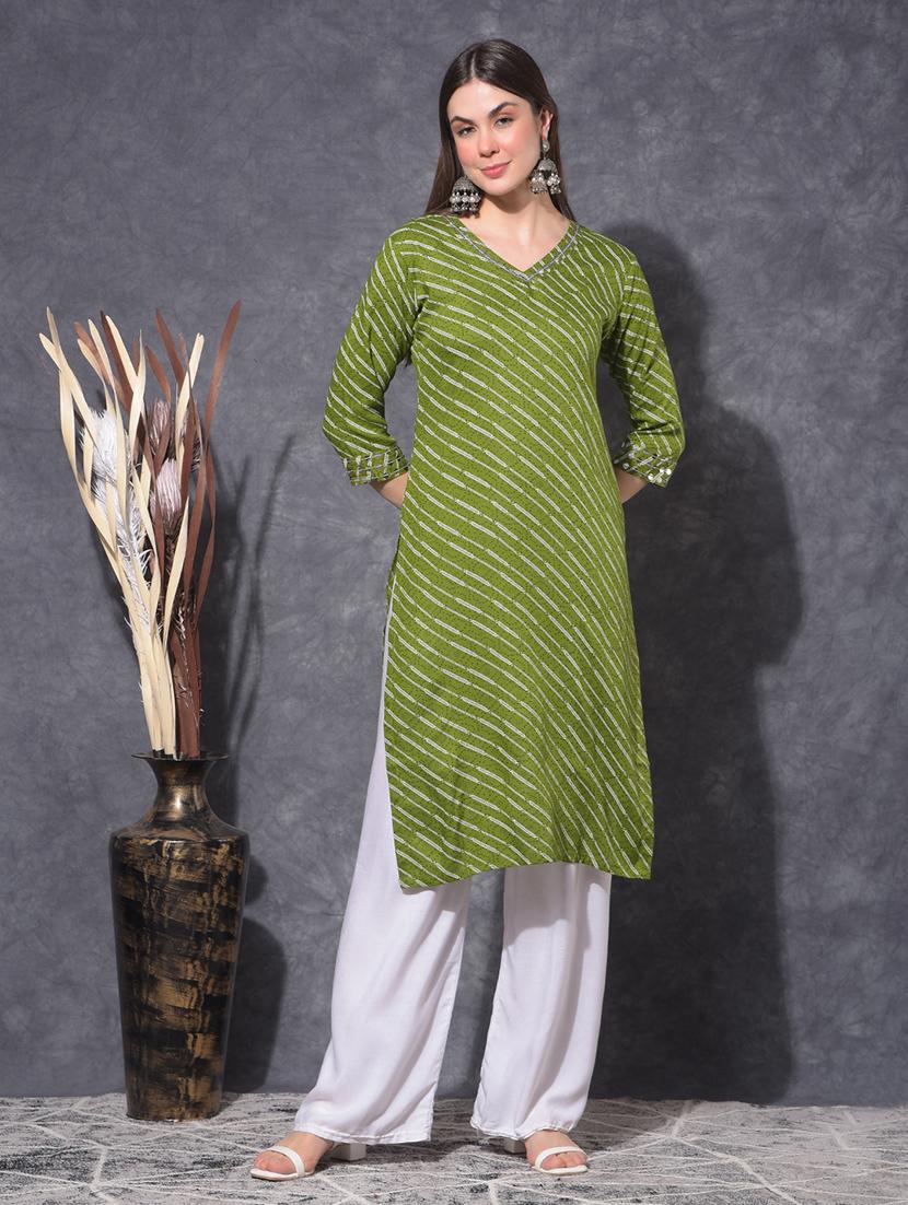 women printed three quarter sleeve straight kurta - 21627429 - Zoom Image - 0