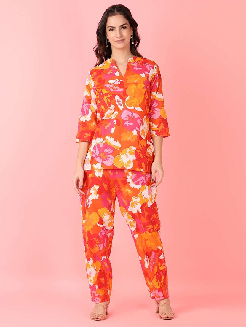 women floral printed co-ord sets