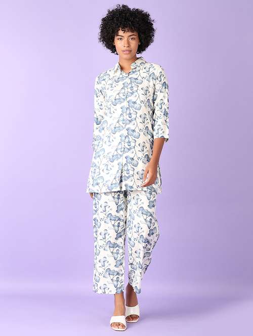 women floral print shirt and trouser co-ord set - 21627501 - Standard Image - 0
