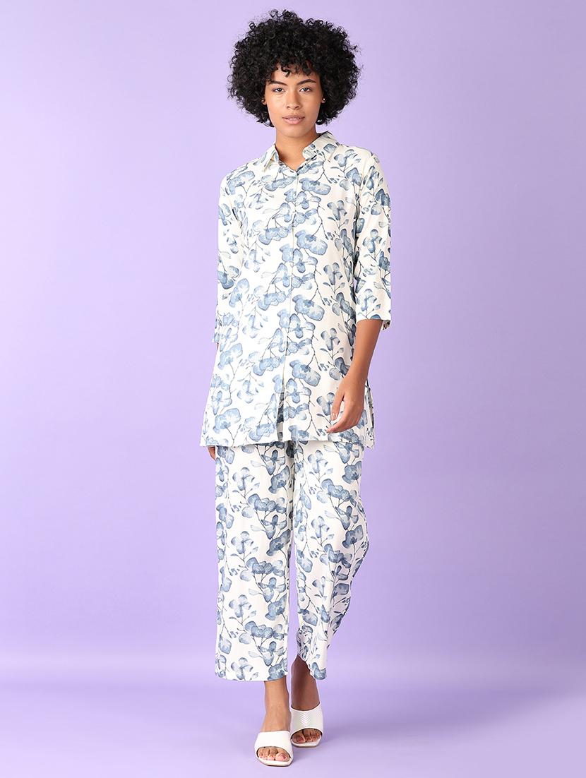 women floral print shirt and trouser co-ord set