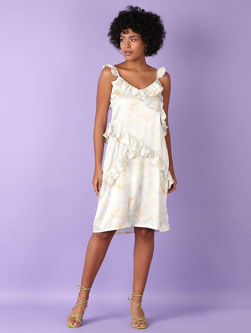 women floral v neck a-line dress