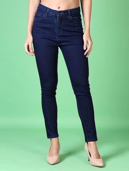women solid high rise slim fit jean - 21627629 - Standard Image - 0