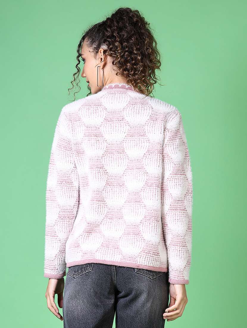 women self design long sleeve cardigan - 21627678 -  Standard Image - 2