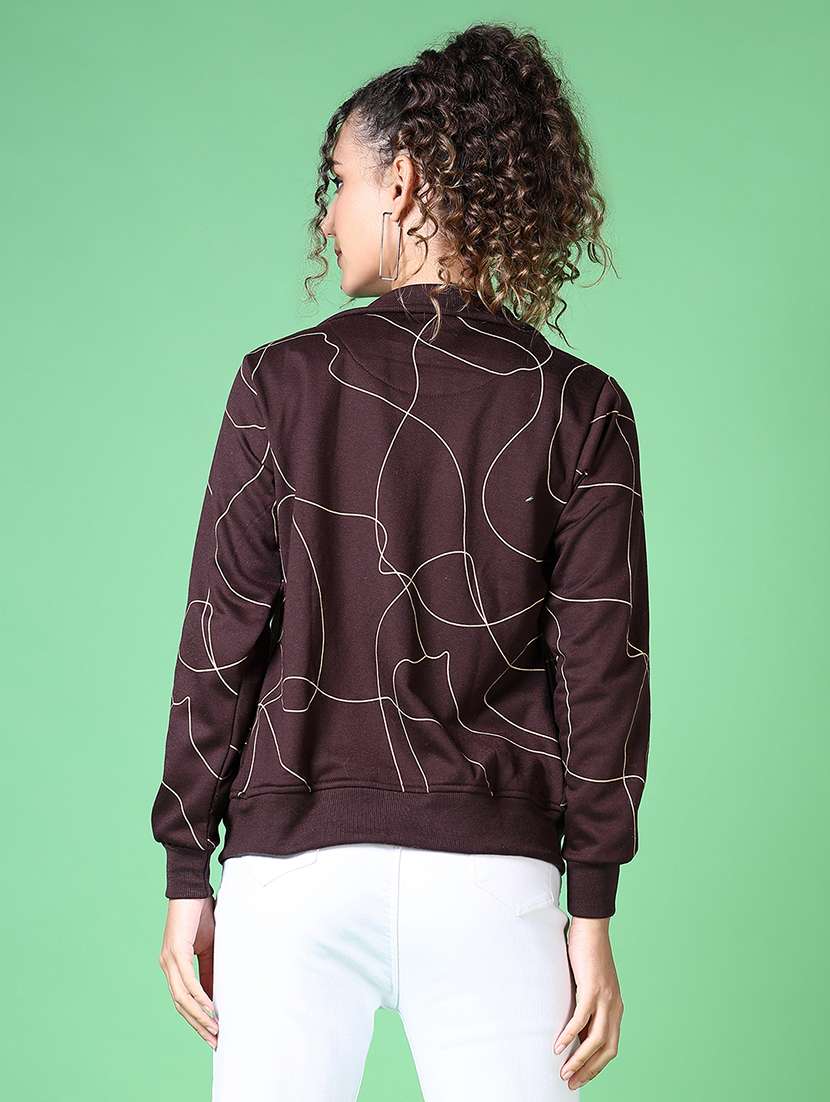 women all over print stand collar sweatshirt - 21627688 -  Standard Image - 2