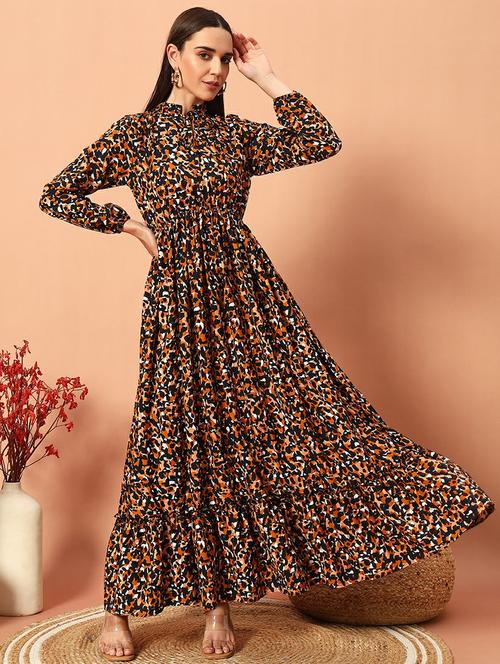 women printed fit & flared maxi dress - 21628423 -  Standard Image - 0