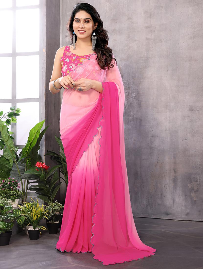 women ombre printed saree with blouse - 21628442 -  Zoom Image - 0