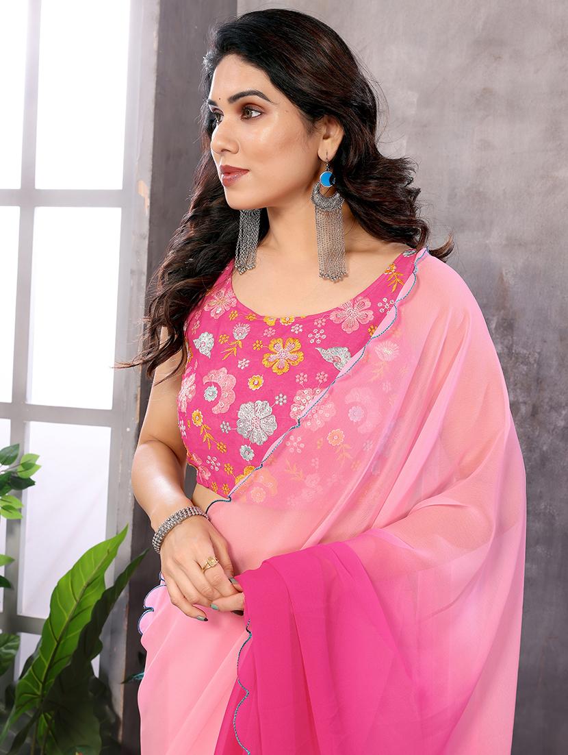 women ombre printed saree with blouse - 21628442 - Standard Image - 2