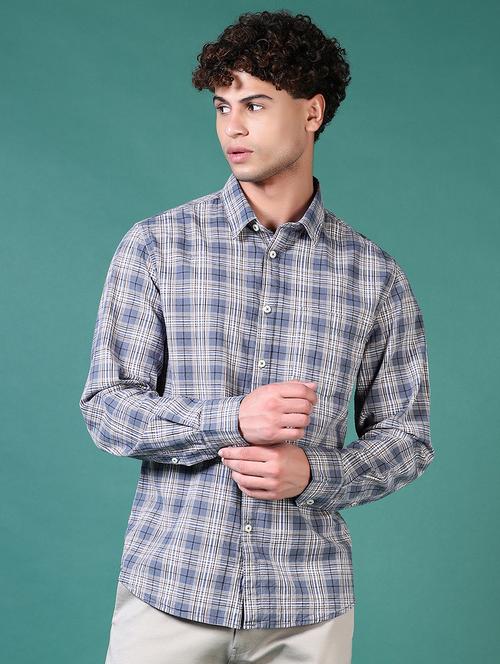 men checkered long sleeve casual shirt - 21628478 -  Standard Image - 0